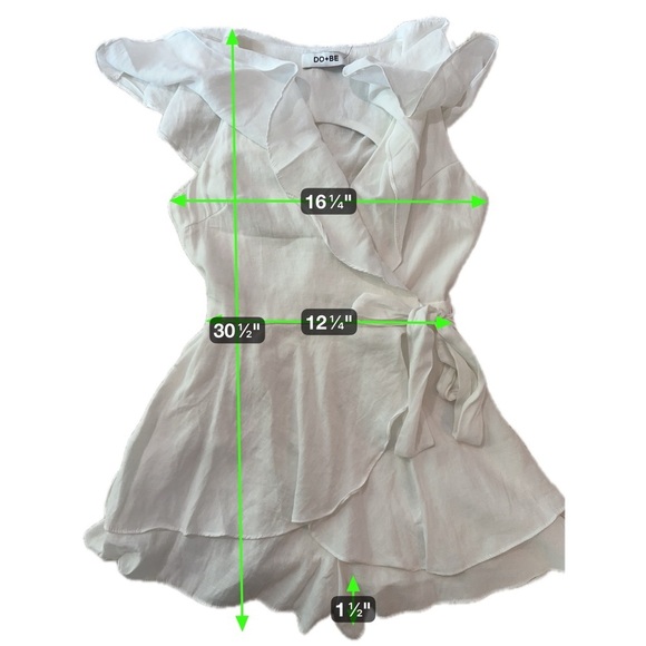 DO+BE White Ruffle Wrap Romper – Size S (New with Tags) - Picture 9 of 15